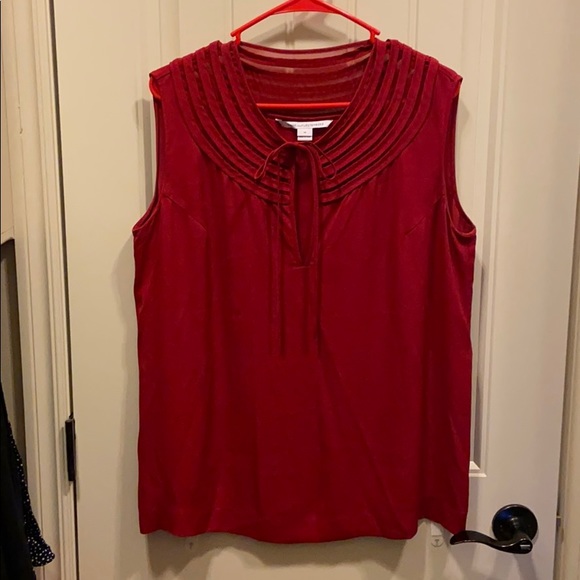 Dark Red Sleeveless Diane von Furstenberg Blouse - Picture 1 of 5